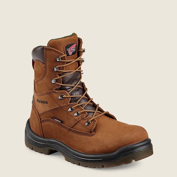 Red Wing Work Boots King Toe® - 8-inch Waterproof Soft Toe - Brown - Mens YOB269487